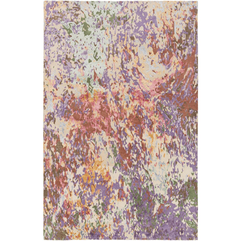 Hand-Knotted Helston Abstract Viscose Area Rug - 9' x 13'