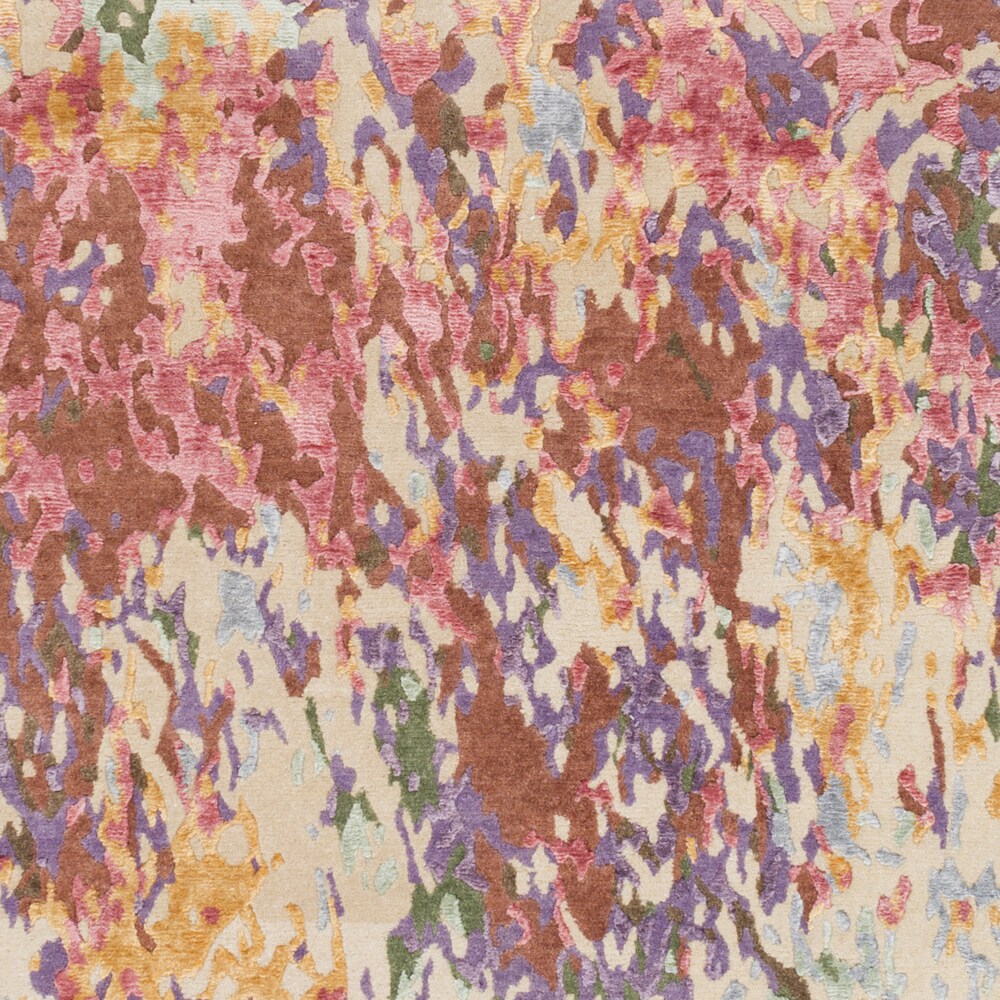 Hand-Knotted Helston Abstract Viscose Area Rug - 9' x 13'