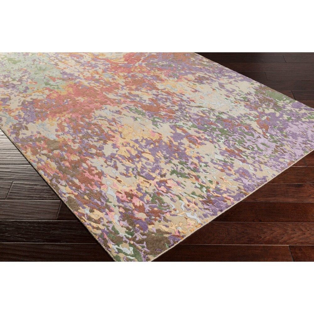 Hand-Knotted Helston Abstract Viscose Area Rug - 9' x 13'