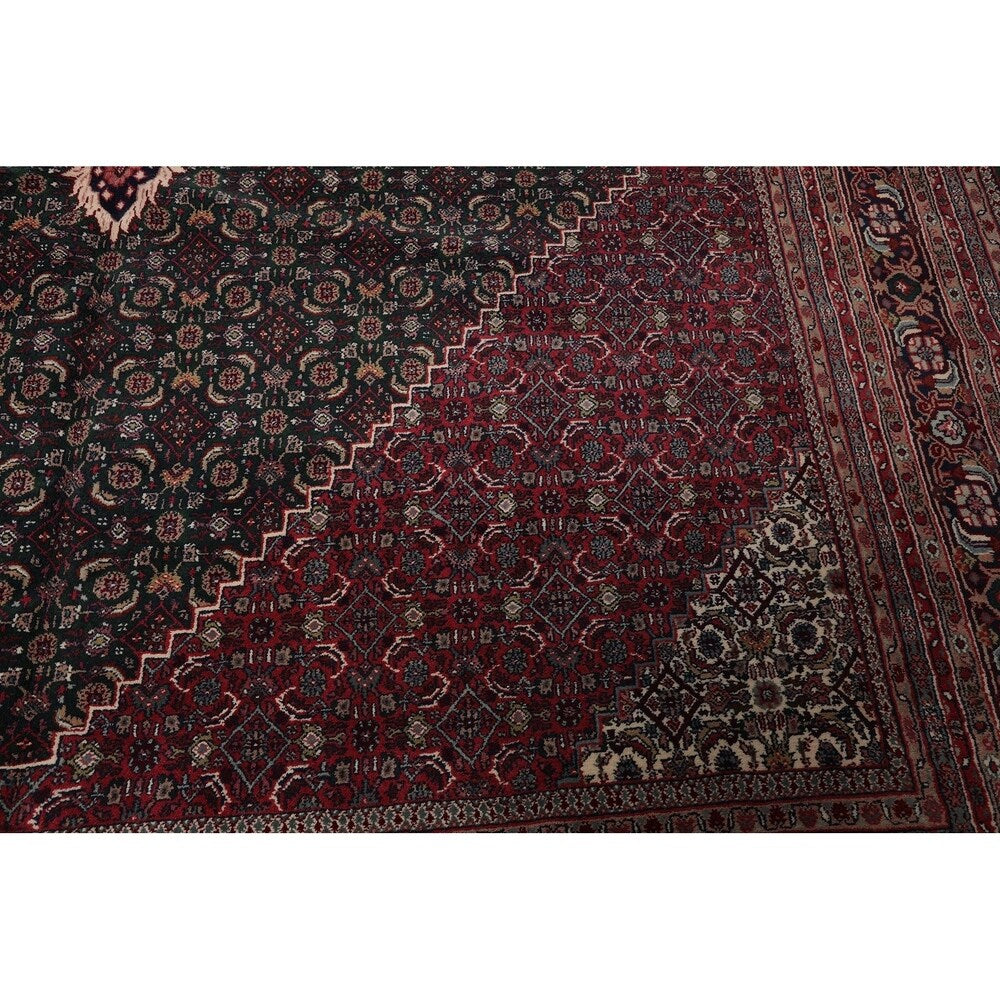 Hand Knotted Herati Fish Mahi Palace Size Wool Oriental Area Rug (12'x18'3") - 10'3" x 13'11"