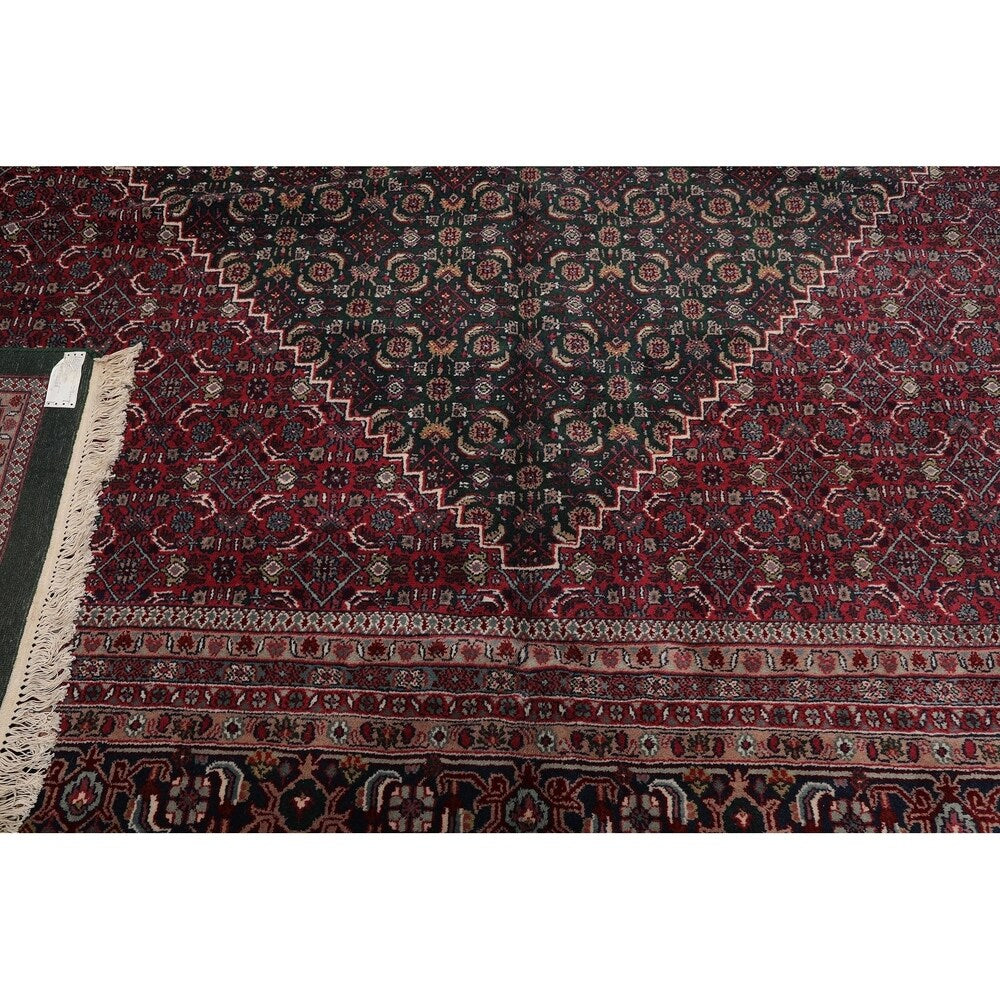 Hand Knotted Herati Fish Mahi Palace Size Wool Oriental Area Rug (12'x18'3") - 10'3" x 13'11"