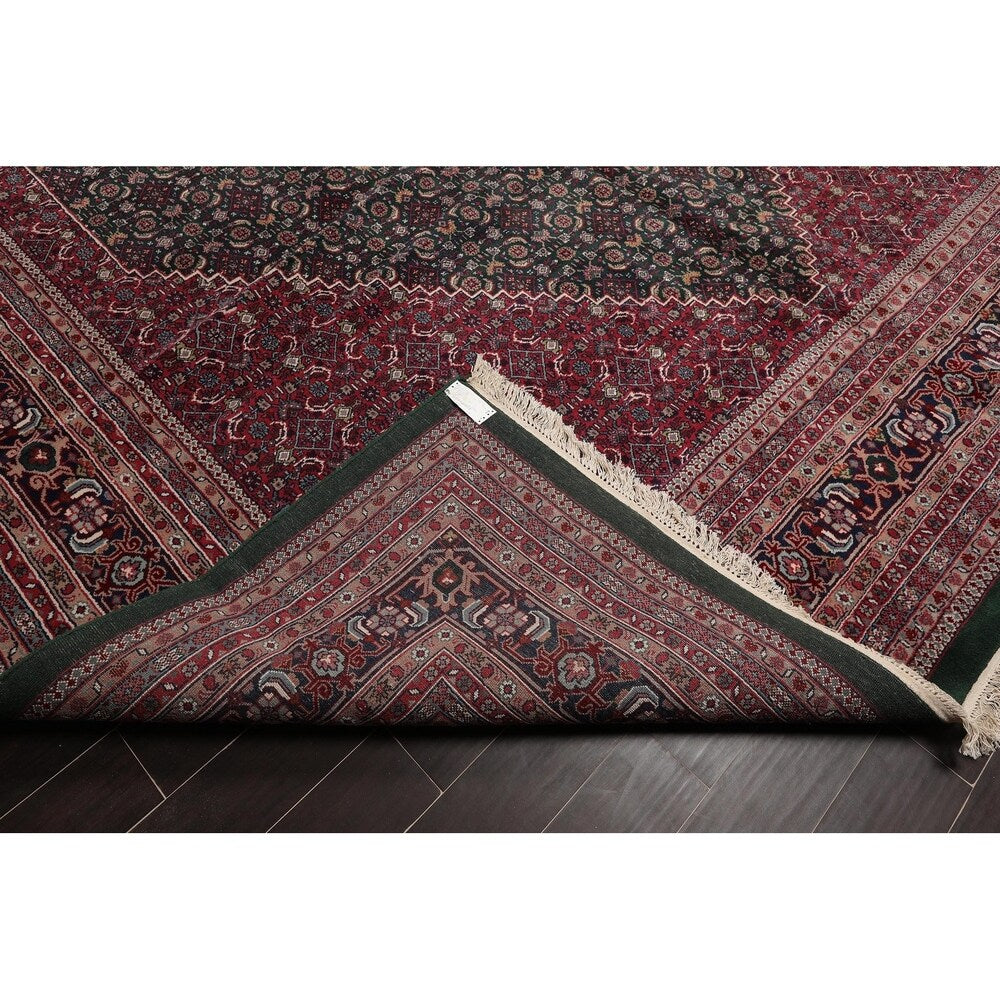 Hand Knotted Herati Fish Mahi Palace Size Wool Oriental Area Rug (12'x18'3") - 10'3" x 13'11"