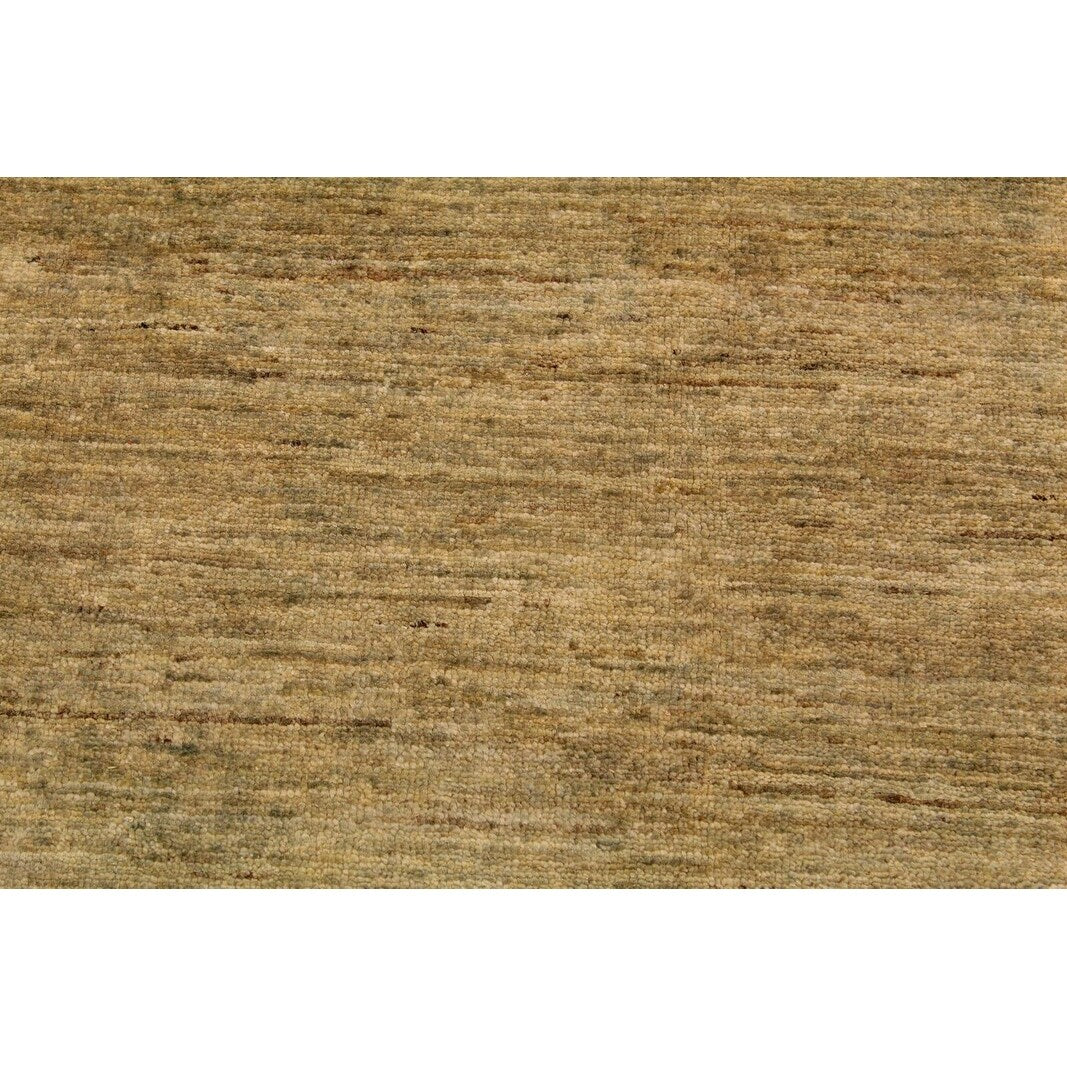 Boho Chic Hand-Knotted Lt. Green/Brown Wool Rug (8'11 x 11'10) - 9' x 12'