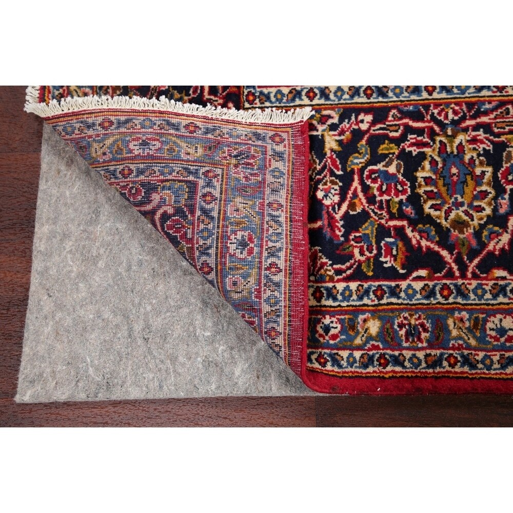 Hand Knotted Kashan Traditional Oriental Medallion Persian Area Rug - 11'4" X 8'8"