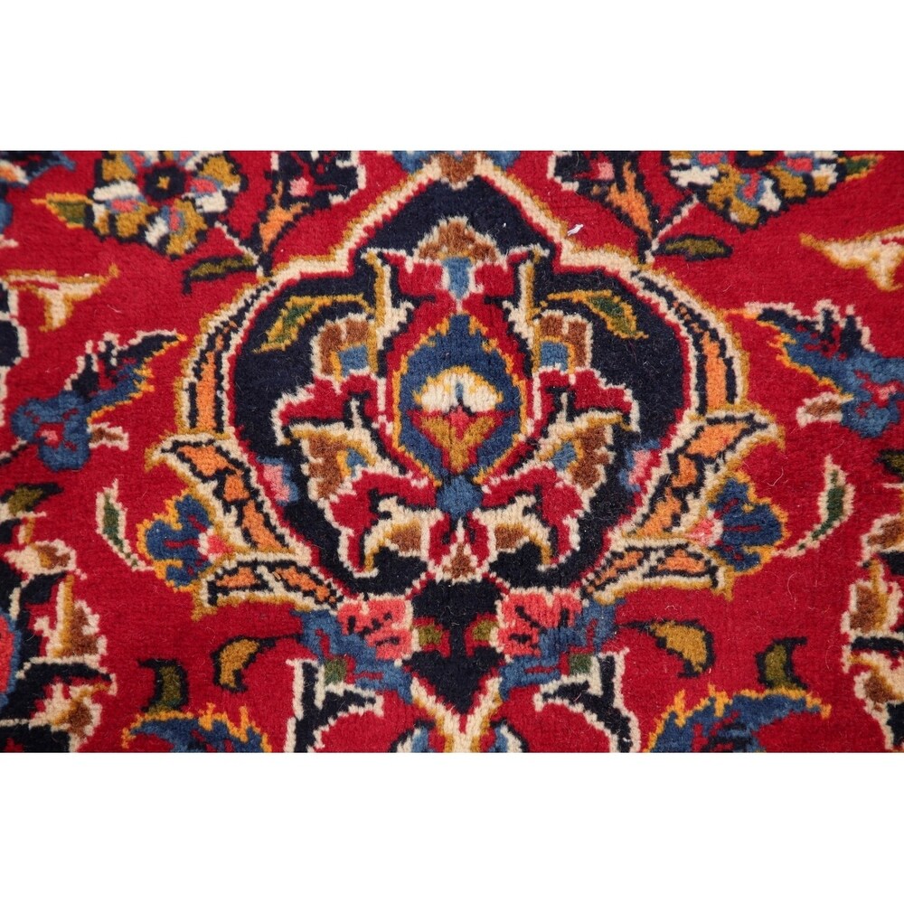 Hand Knotted Kashan Traditional Oriental Medallion Persian Area Rug - 11'4" X 8'8"