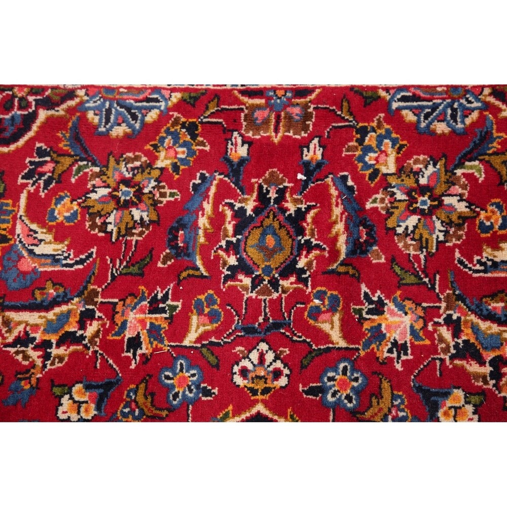 Hand Knotted Kashan Traditional Oriental Medallion Persian Area Rug - 11'4" X 8'8"