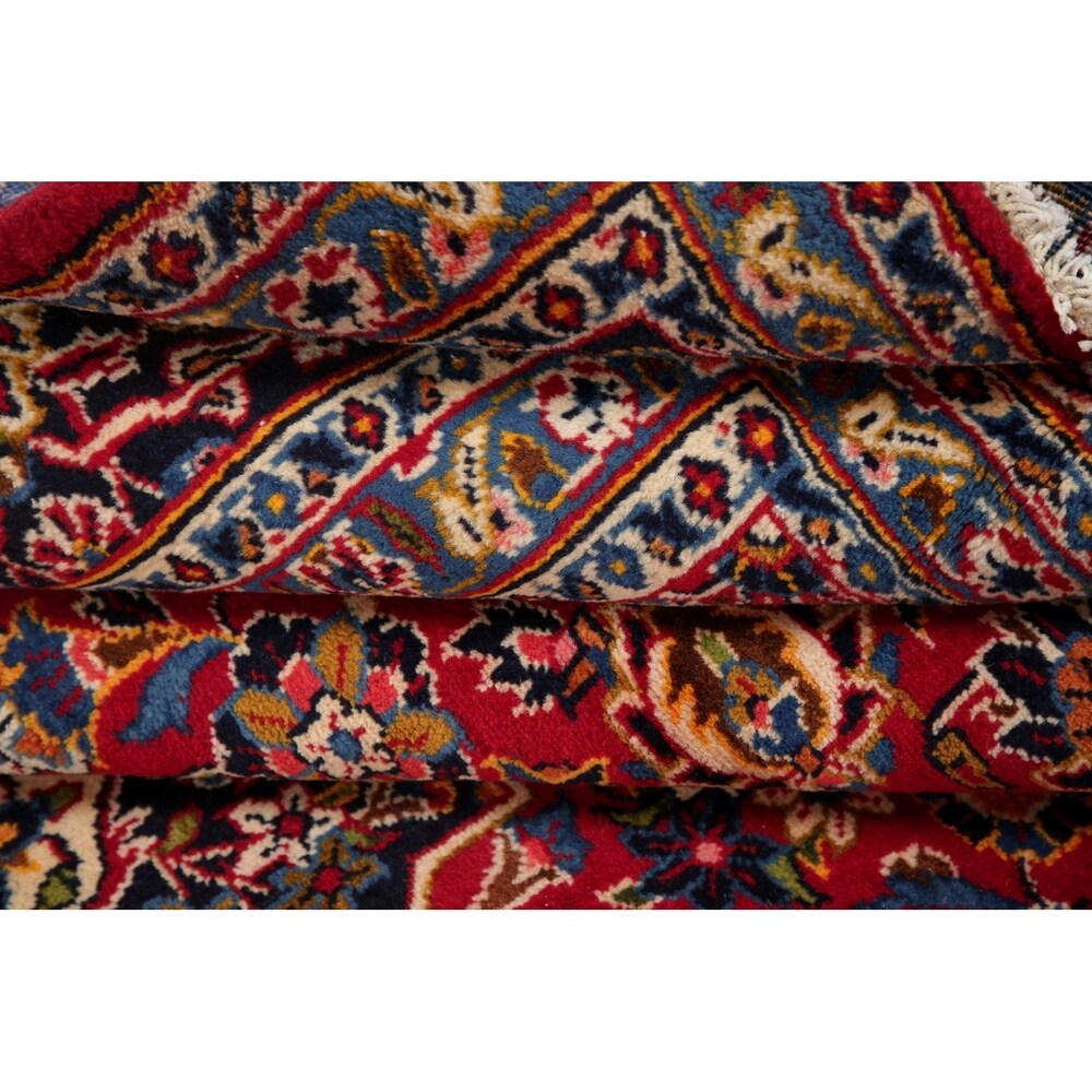 Hand Knotted Kashan Traditional Oriental Medallion Persian Area Rug - 11'4" X 8'8"