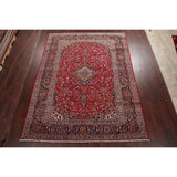 Hand Knotted Kashan Traditional Oriental Medallion Persian Area Rug - 11'4" X 8'8"