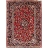 Hand Knotted Kashan Traditional Oriental Medallion Persian Area Rug - 11'4" X 8'8"