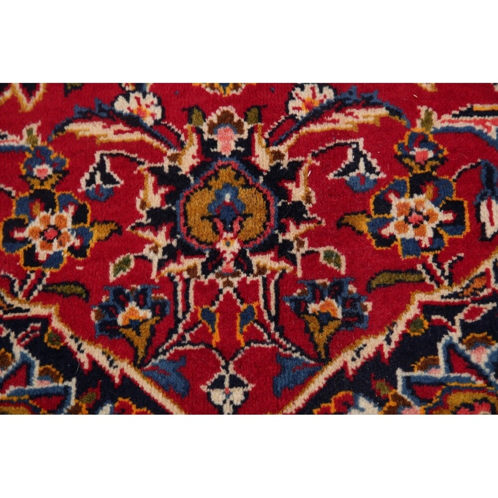 Hand Knotted Kashan Traditional Oriental Medallion Persian Area Rug - 11'4" X 8'8"
