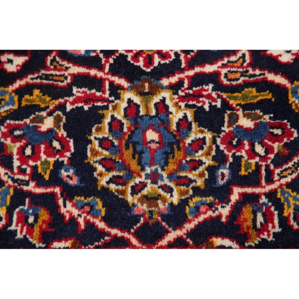 Hand Knotted Kashan Traditional Oriental Medallion Persian Area Rug - 11'4" X 8'8"