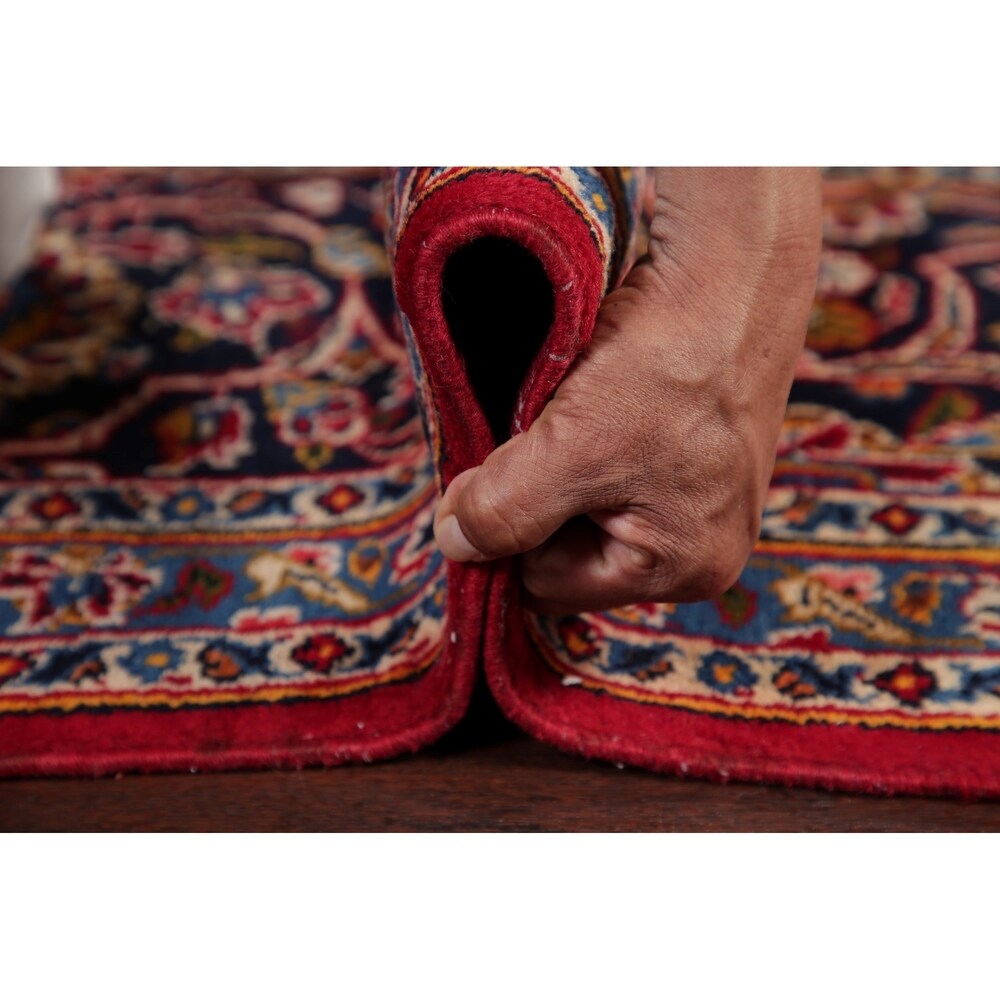 Hand Knotted Kashan Traditional Oriental Medallion Persian Area Rug - 11'4" X 8'8"
