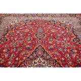 Hand Knotted Kashan Traditional Oriental Medallion Persian Area Rug - 11'4" X 8'8"