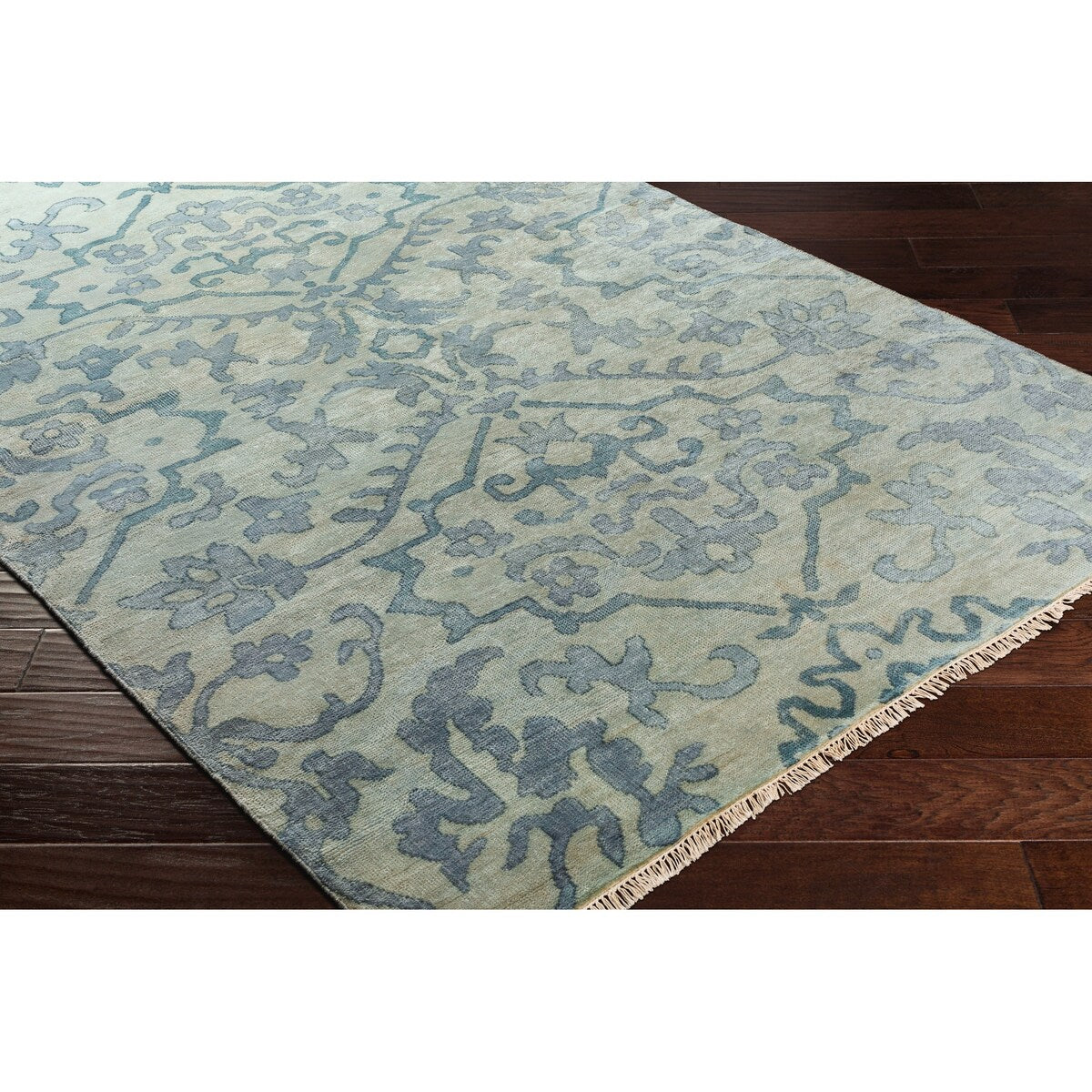 Hand-Knotted Keswick Floral New Zealand Wool Area Rug
