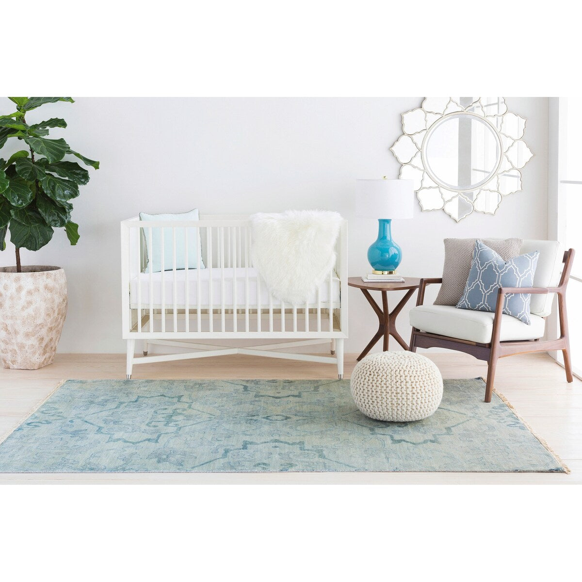 Hand-Knotted Keswick Floral New Zealand Wool Area Rug