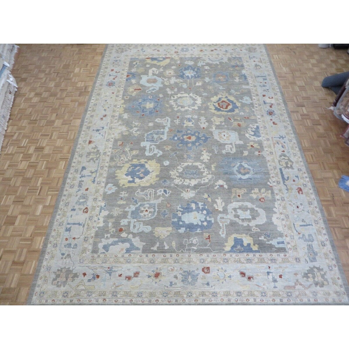 Hand Knotted Light Brown Peshawar with Wool Oriental Rug (11'11" x 17'10") - 11'11" x 17'10"