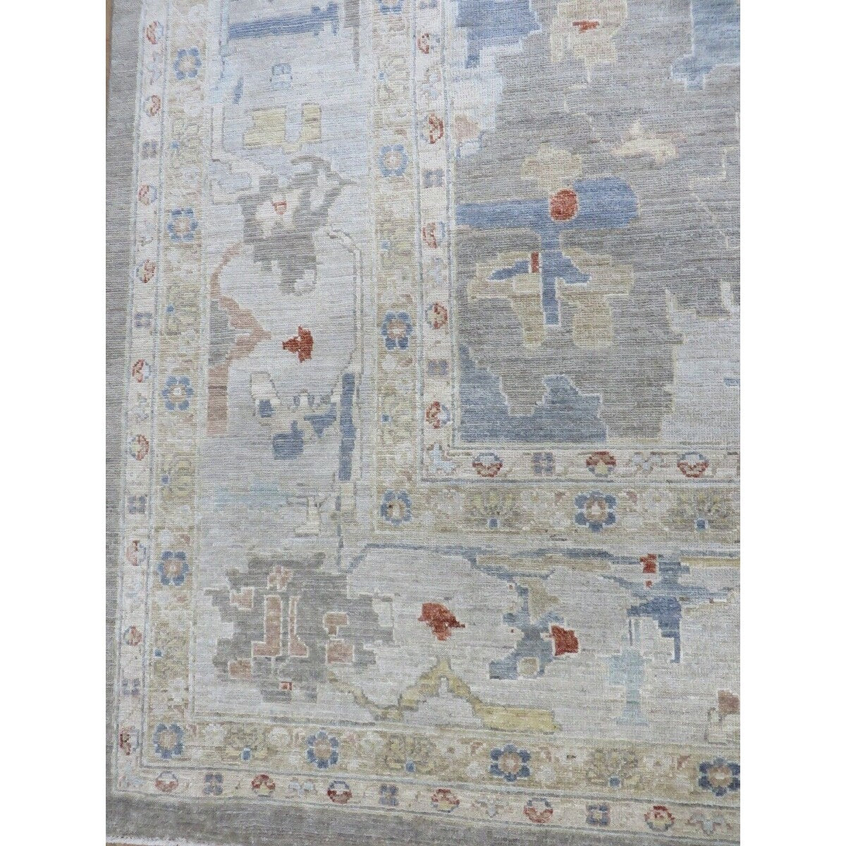 Hand Knotted Light Brown Peshawar with Wool Oriental Rug (11'11" x 17'10") - 11'11" x 17'10"