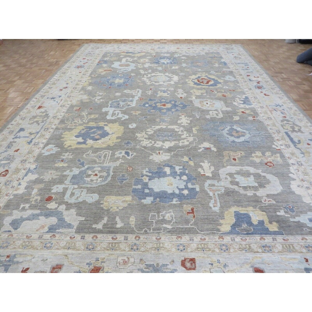 Hand Knotted Light Brown Peshawar with Wool Oriental Rug (11'11" x 17'10") - 11'11" x 17'10"