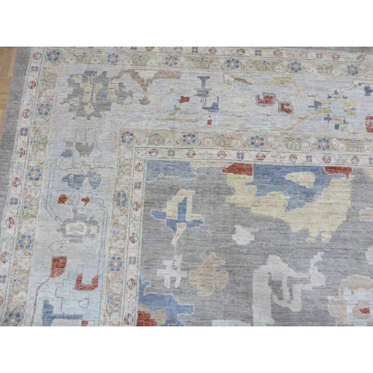 Hand Knotted Light Brown Peshawar with Wool Oriental Rug (11'11" x 17'10") - 11'11" x 17'10"