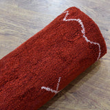 Hand Knotted Loom Silk Mix Area Rug Contemporary Light Red White LSM626 - 6'x9'