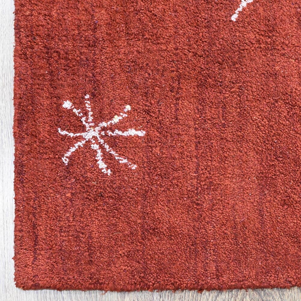 Hand Knotted Loom Silk Mix Area Rug Contemporary Light Red White LSM626 - 6'x9'
