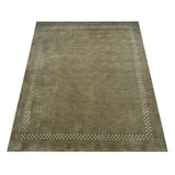 Hand Knotted Loom Wool Area Rug Contemporary Green L0A531 - 3'x5'