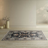 Hand Knotted Midnight Blue Turkish Oushak Wool Traditional Area Rug - 3' x 5'