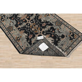 Hand Knotted Midnight Blue Turkish Oushak Wool Traditional Area Rug - 3' x 5'