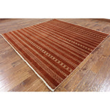 Hand-Knotted Oriental Gabbeh Brown Wool Rug (8' 2 X 8' 3)