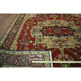 Oriental Heriz Red Wool Hand-knotted Rug (9' x 11' 10)