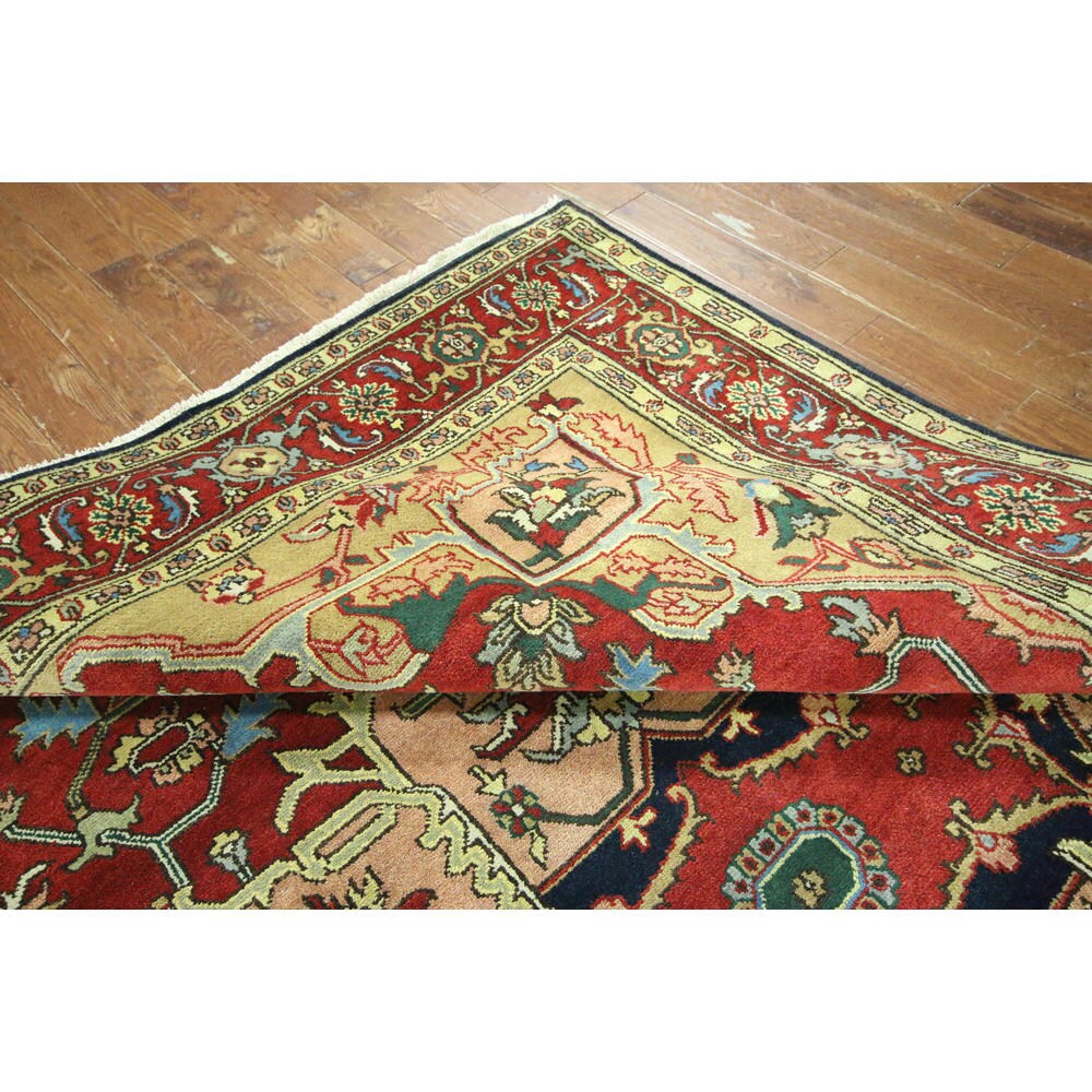 Oriental Heriz Red Wool Hand-knotted Rug (9' x 11' 10)