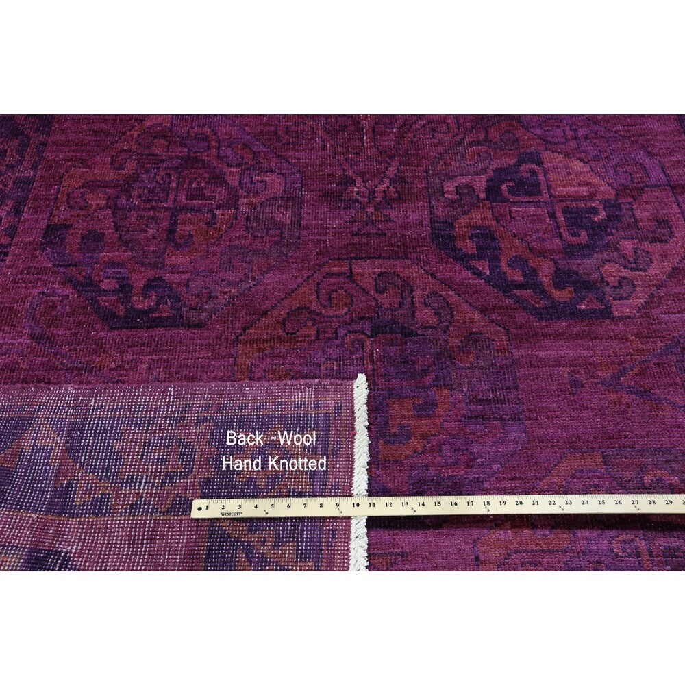 Kaitag Purple Oriental Hand-knotted Wool Rug (6'4 x 6'5)