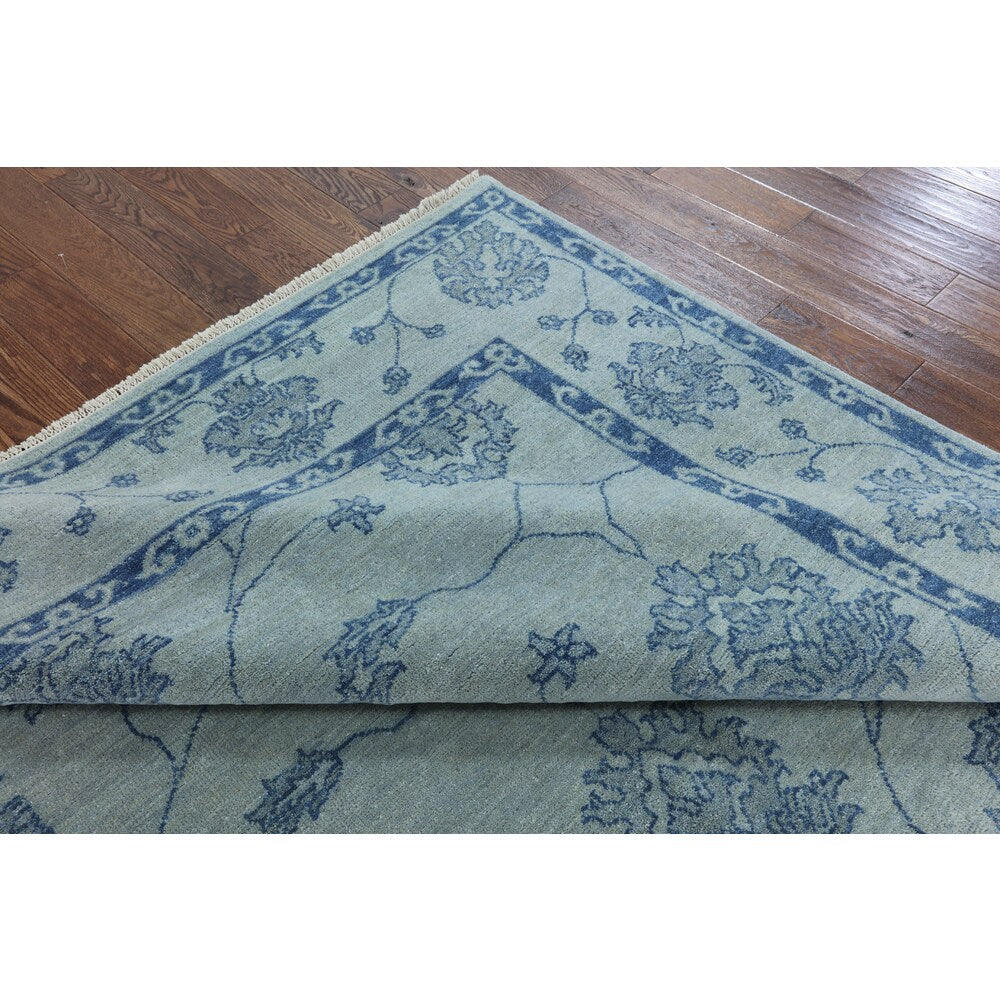 Hand-Knotted Oriental Oushak Grey wool Rug (9' 0 x 12' 0)
