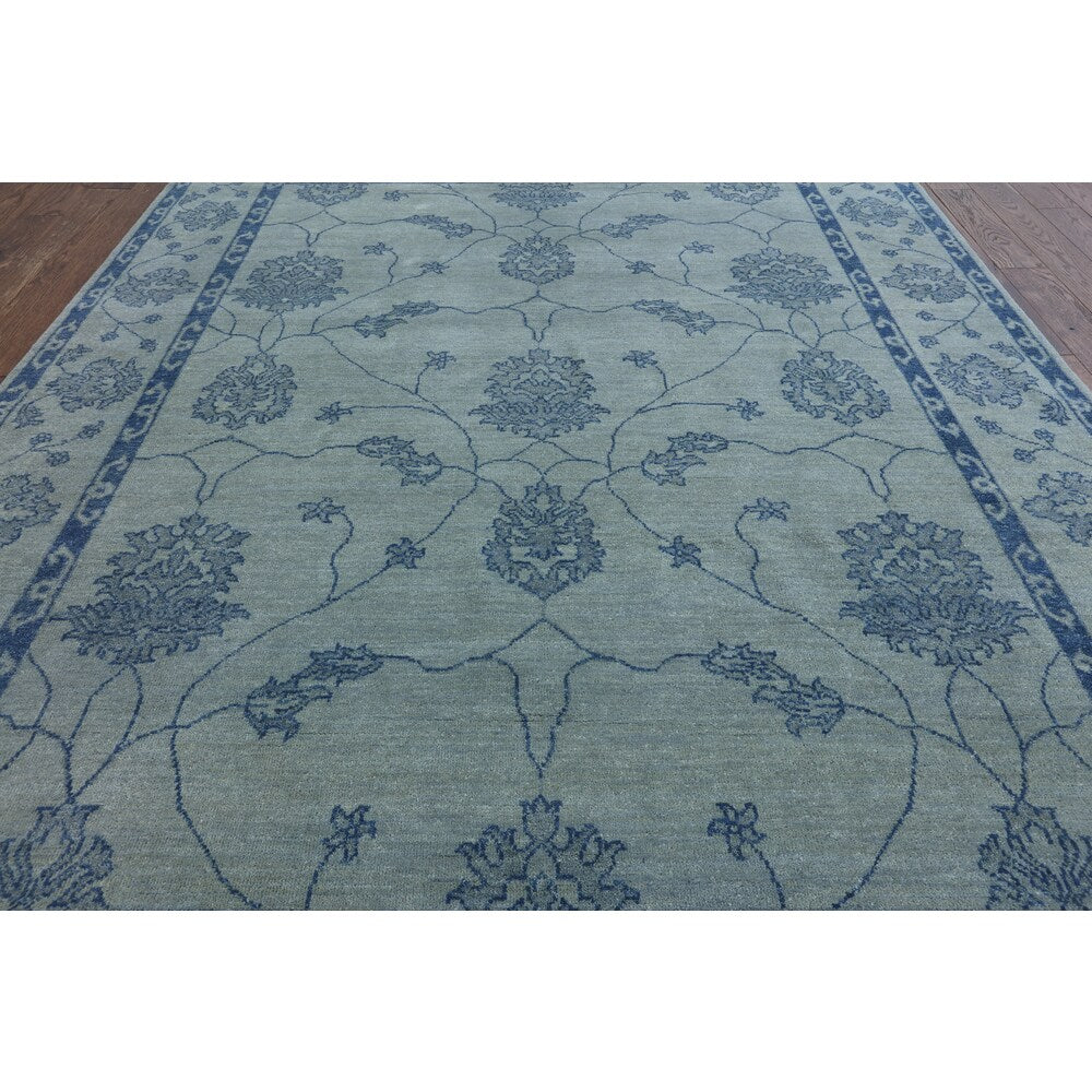 Hand-Knotted Oriental Oushak Grey wool Rug (9' 0 x 12' 0)