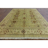 Oriental Peshawar Green Wool Hand-knotted Rug (8'1 x 9'10)