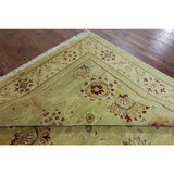 Oriental Peshawar Green Wool Hand-knotted Rug (8'1 x 9'10)