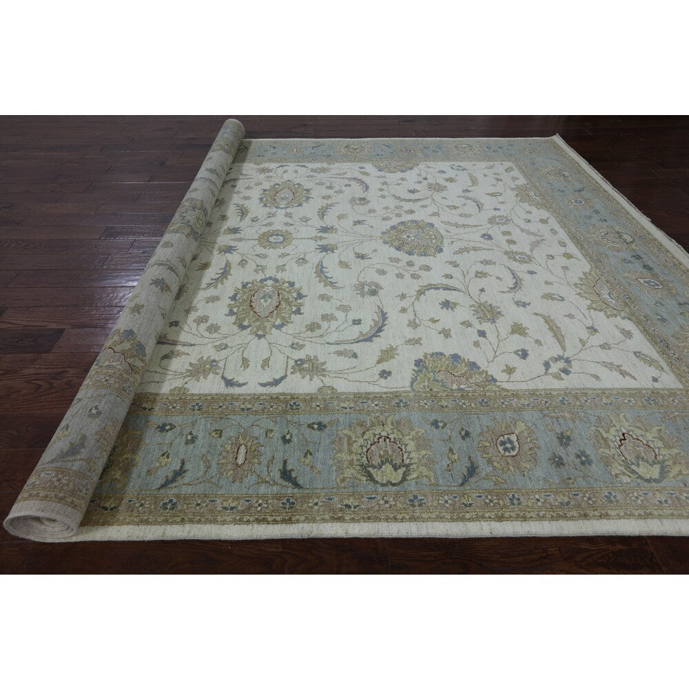 Hand-knotted Oriental Peshawar Ivory Wool Rug (9' 2 x 12' 2)