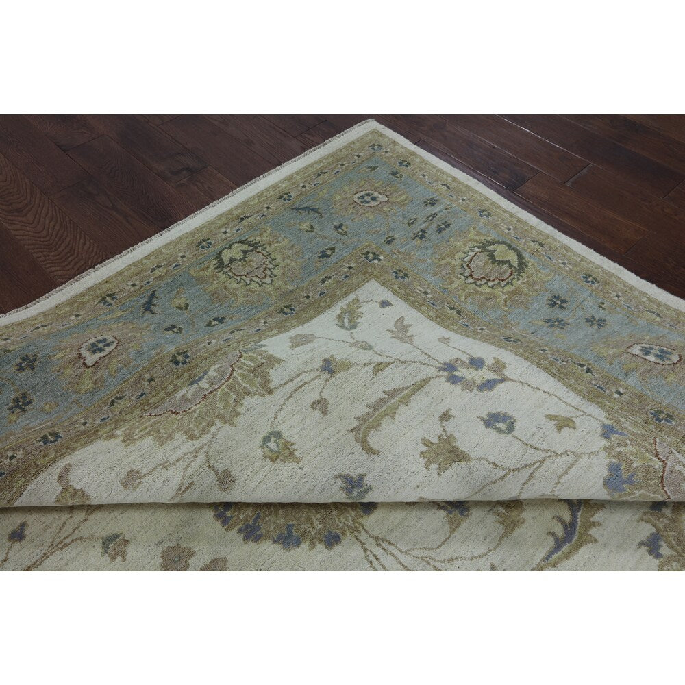 Hand-knotted Oriental Peshawar Ivory Wool Rug (9' 2 x 12' 2)