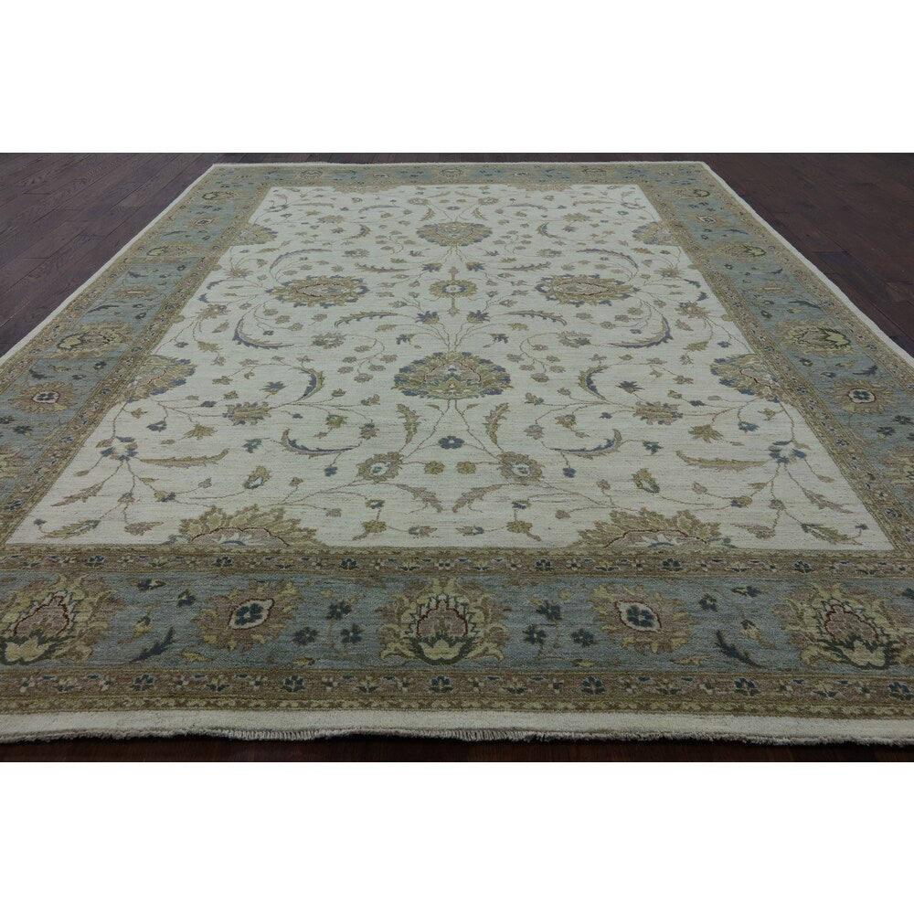 Hand-knotted Oriental Peshawar Ivory Wool Rug (9' 2 x 12' 2)