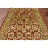 Oriental Peshawar Red/Green/Gold Hand-knotted Wool Rug (5' 1 X 8' 1)