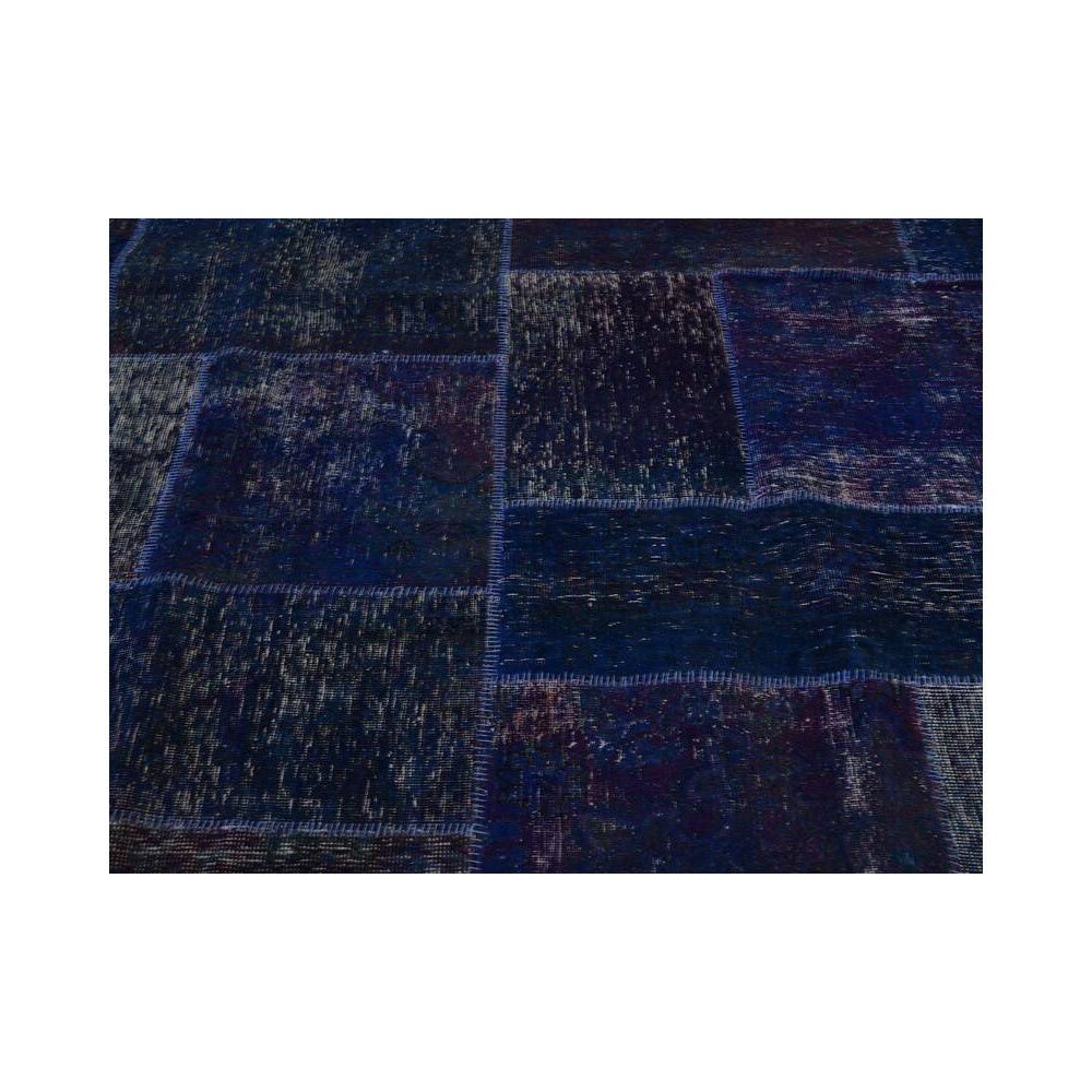 Hand-knotted Patchwork Overdyed Oriental Wool Area Rug (9' x 12'2)
