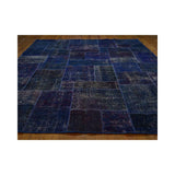 Hand-knotted Patchwork Overdyed Oriental Wool Area Rug (9' x 12'2)