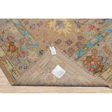 Hand Knotted Peach,Aqua Oushak Wool Transitional Oriental Area Rug - 9' x 11' 11''