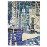 Hand Knotted Purple Modern and Contemporary with Wool & Silk Oriental Rug (8'8" x 12'1") - 8'8" x 12'1"