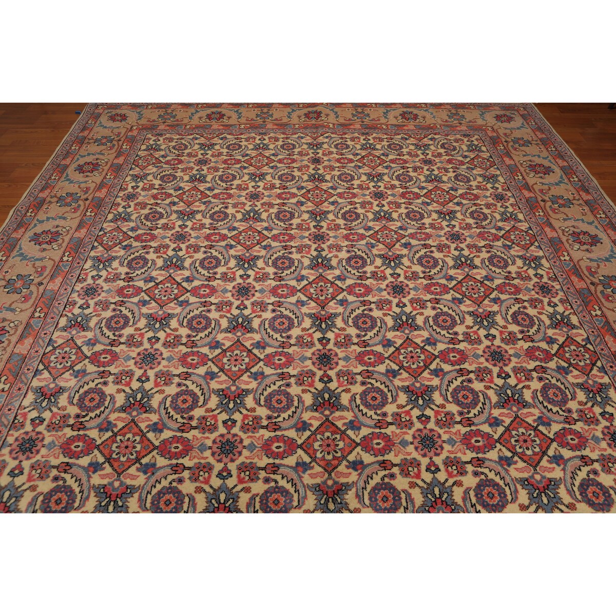Hand-Knotted Romanian Ivory,Beige Oriental Area Rug Wool Traditional Persian Oriental Area Rug (10x14) - 10'3" x 13'11"