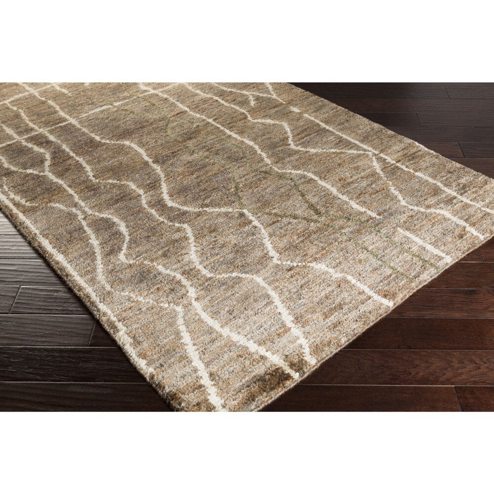 Hand-Knotted Ross Abstract Pattern Hemp Area Rug