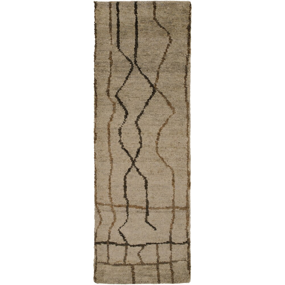 Hand-Knotted Ross Abstract Pattern Hemp Area Rug