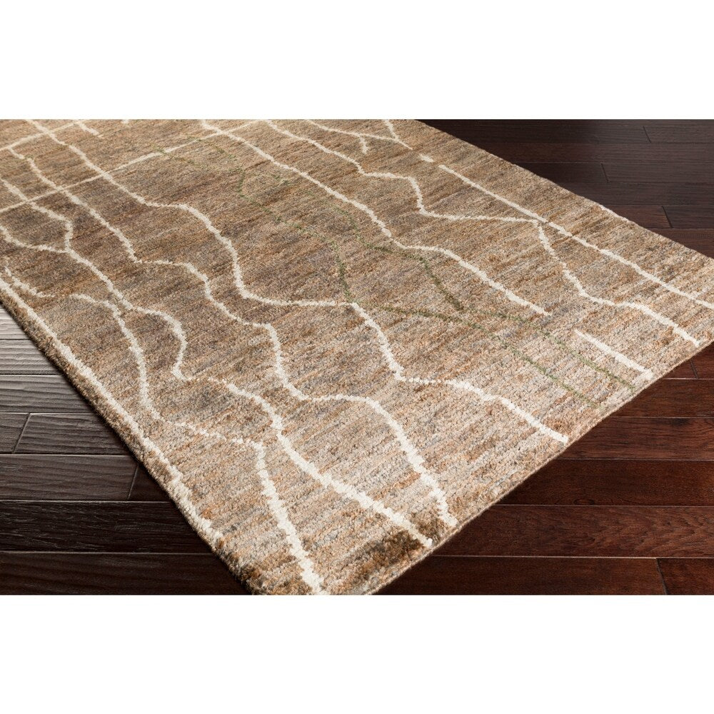 Hand-Knotted Ross Abstract Pattern Hemp Area Rug