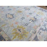 Hand Knotted Seafoam Blue Oushak with Wool Oriental Rug (12' x 12'1") - 12' x 12'1"