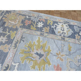 Hand Knotted Seafoam Blue Oushak with Wool Oriental Rug (12' x 12'1") - 12' x 12'1"